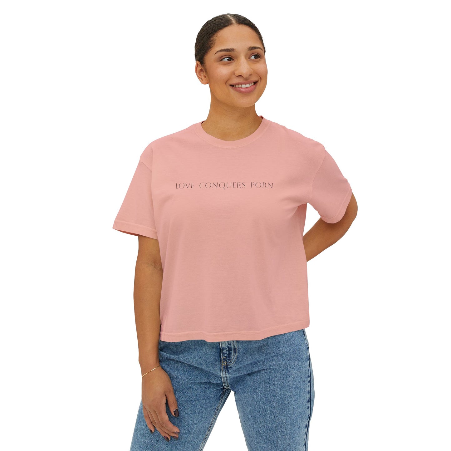Women's Love Conquers Porn - Light Up The Dark Boxy Tee