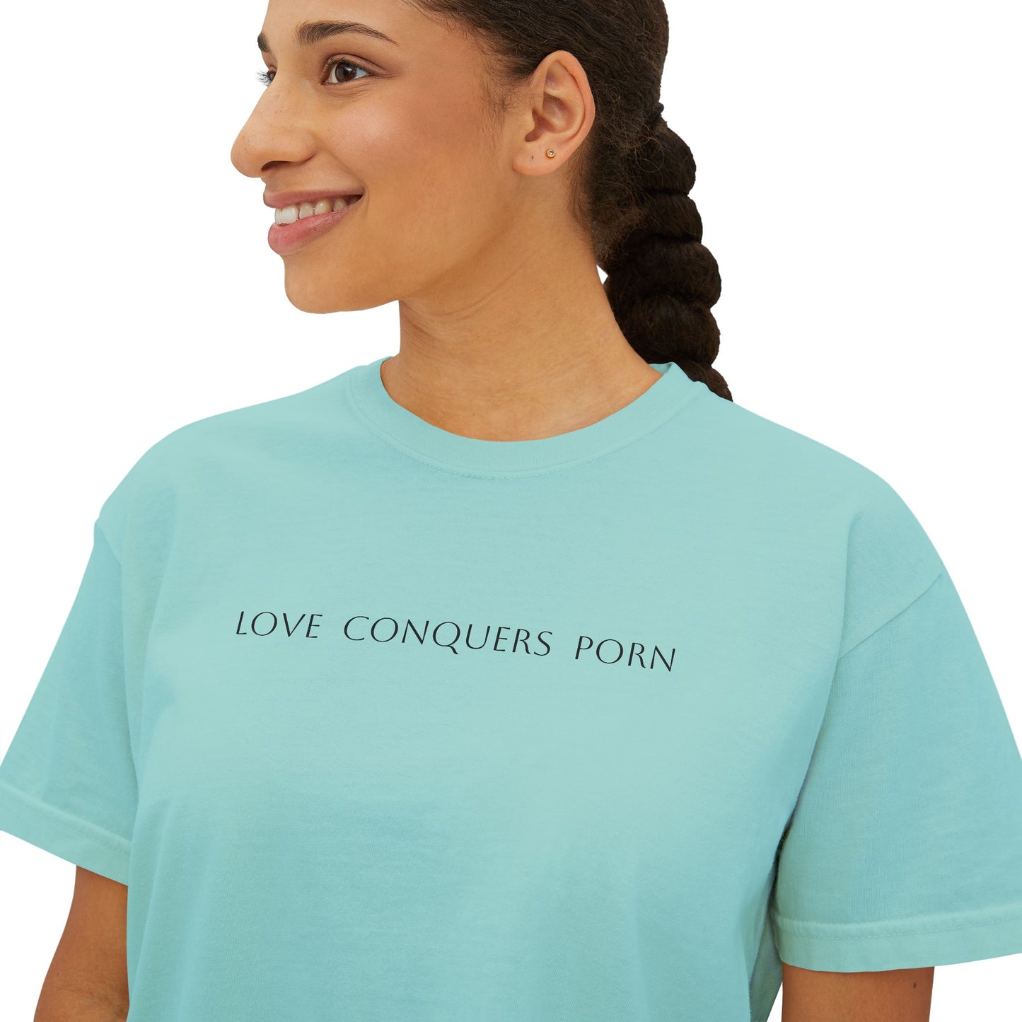 Women's Love Conquers Porn - Light Up The Dark Boxy Tee