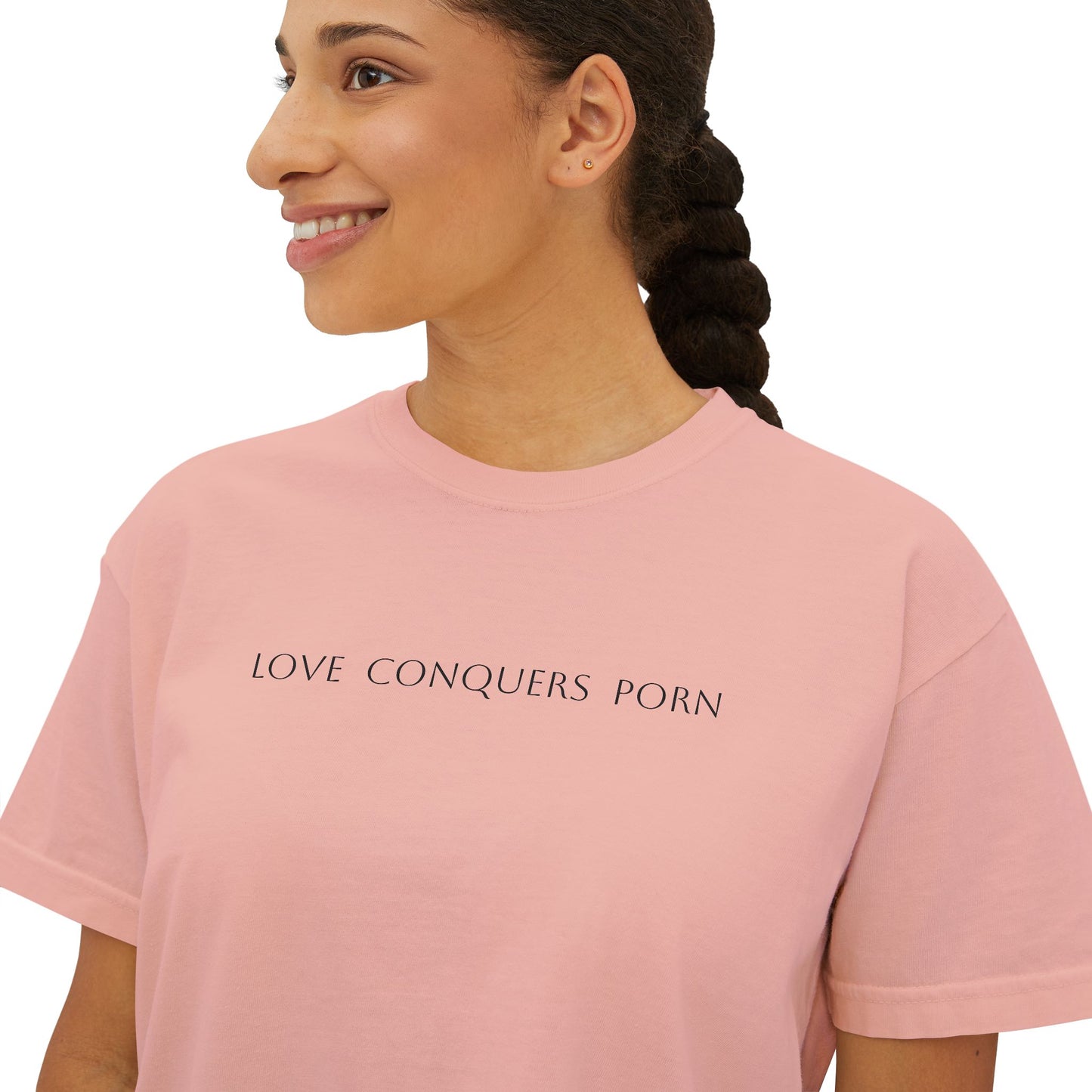 Women's Love Conquers Porn - Light Up The Dark Boxy Tee