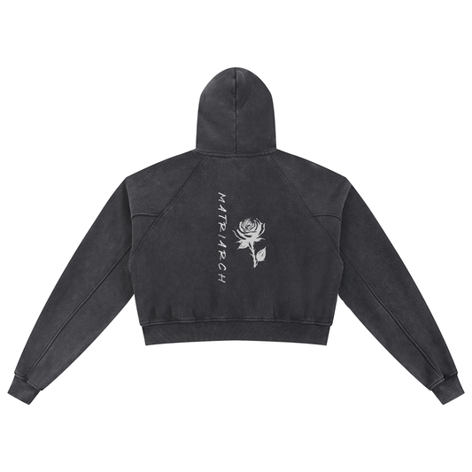 MATRIARCH - WOMEN'S SNOW WASHED CROP HOODIE
