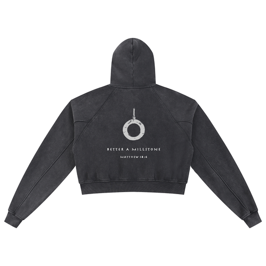 MILLSTONE - WOMEN'S SNOW WASHED CROP HOODIE